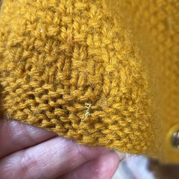 Vtg 60s/70s handmade double breasted gold sweater jacket - Picture 9 of 10